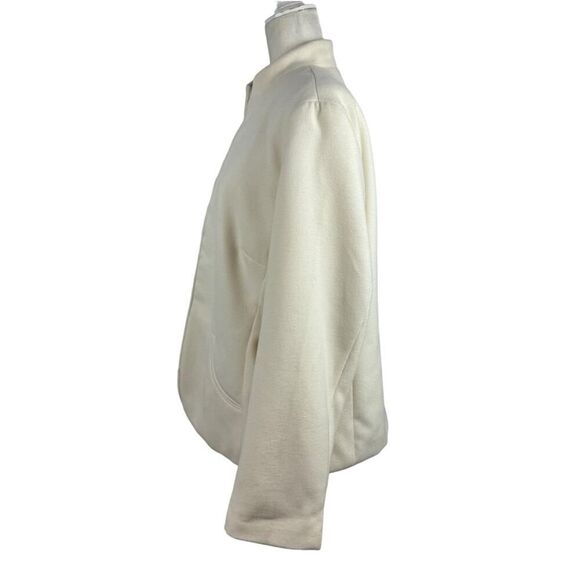 Chicos Mandarin Collar Blazer Jacket Size XL 16 Off White Lined Career Job - Picture 6 of 13